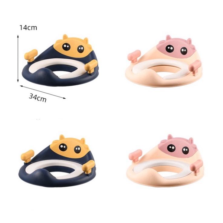 Bệ, nắp thu nhỏ bồn cầu, toilet cho bé đi vệ sinh/ Bệ lót thu nhỏ bồn cầu hình ếch cao cấp có tay vịn Babyjoy Mart