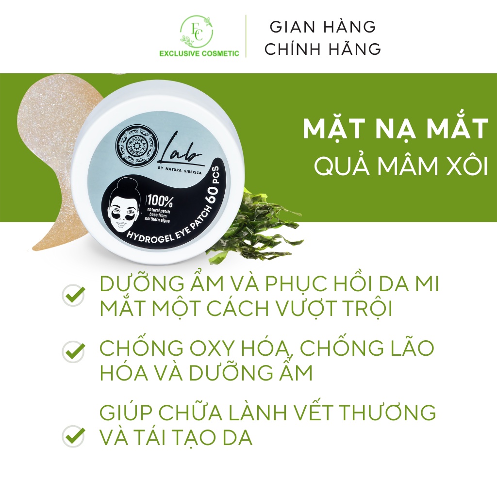 Mặt nạ mắt NATURA SIBERICA Lab Biome Line Hyaluronic Eye Patch dưỡng toàn diện cho vùng quanh mắt 60 miếng