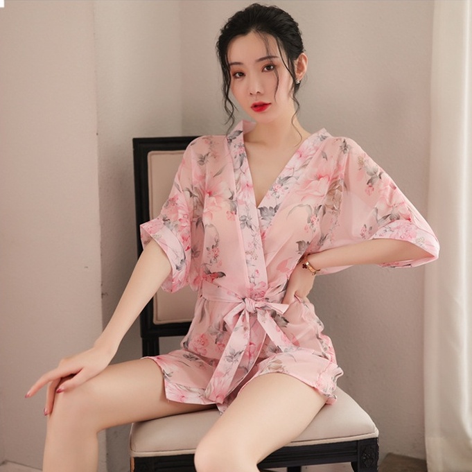 Váy ngủ xuyên thấu gợi cảm áo choàng sexy kiểu kimono tay dài CHE TÊN SẢN PHẨM G70