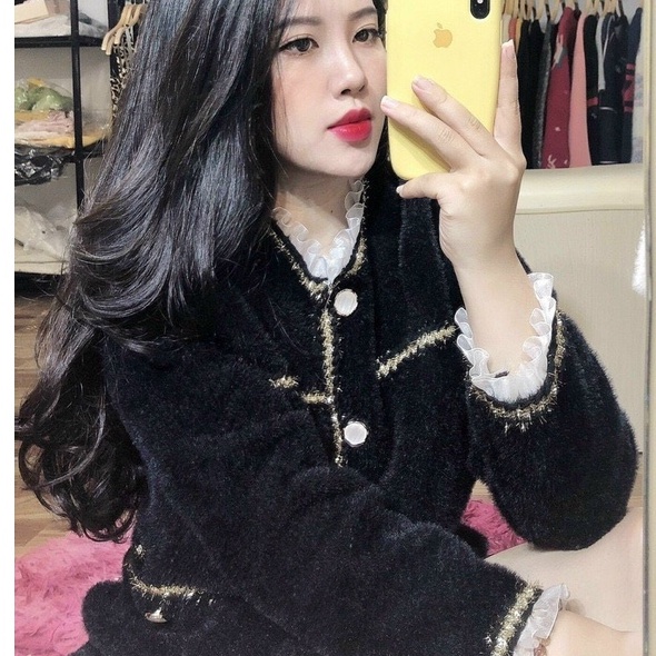 Áo khoác len cardigan lông cừu mềm mịn hàng cao cấp viền thừng sang chảnh phong cách thời trang hàn quốc | BigBuy360 - bigbuy360.vn
