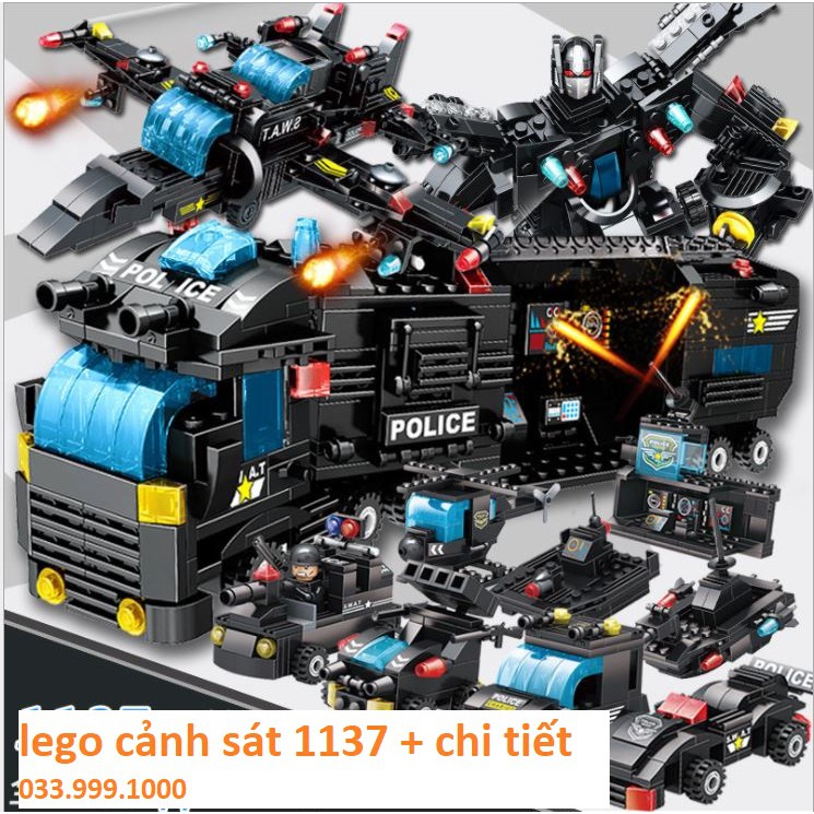 1137 CHI TIẾT] BỘ ĐỒ CHƠI XẾP HÌNH CẢNH SÁT ĐẶC CHỦNG 1137 MẢNH GHÉP, 67 TẠO HÌNH