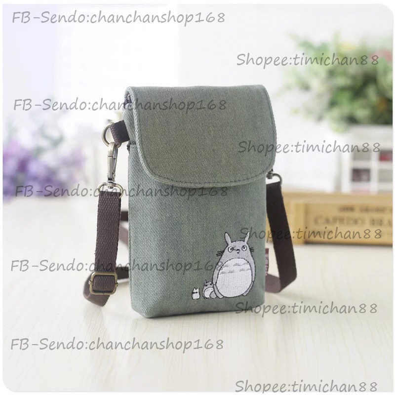 Túi đeo chéo nắp gập Totoro - gấu Brown 105k