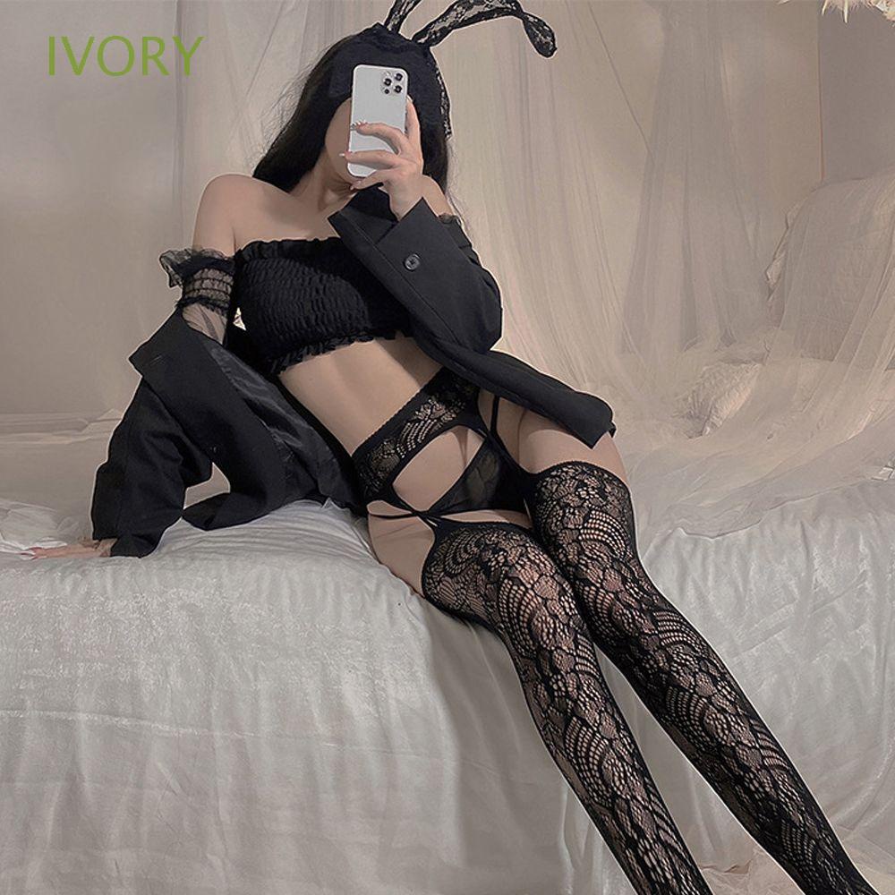 Quần tất lưới xuyên thấu thoáng khí lưng cao phong cách Lolita quyến rũ cho nữ