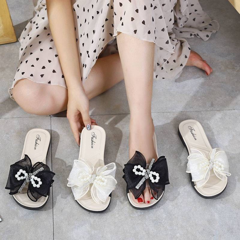 Dép Thời Trang Nữ Thắt Nơ Phong Cách Tiểu Thư Hình Nơ Xinh Xắn Dễ Thương
