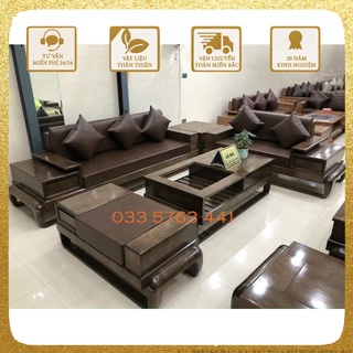 Bộ ghế sofa 2 văng hình đùi gà gỗ sồi Nga  giá gốc tại xưởng