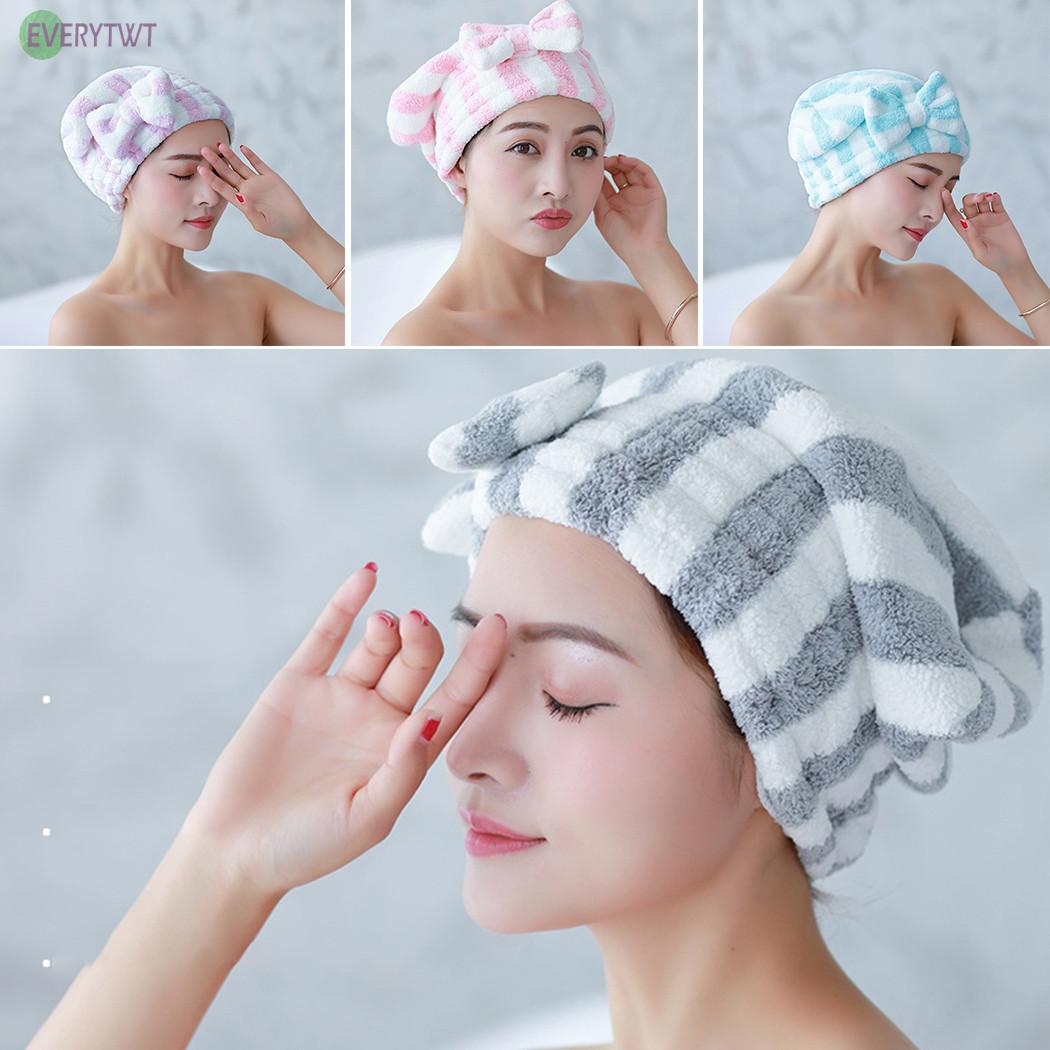 Quick Dry Towel Absorption Accessory Bathroom Cap Hair Hat Home Polyester