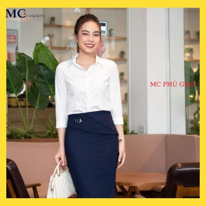 Áo Sơ Mi Trắng Nữ MC Fashion Công Sở Cao Cấp Mềm Mịn Mát Không Nhăn Không Xù Thấm Hút Mồ Hôi A636