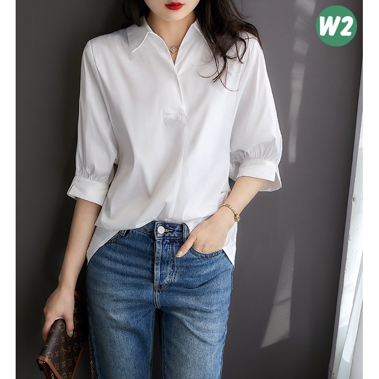 Áo sơ mi trắng công sở sang trọng - White2
