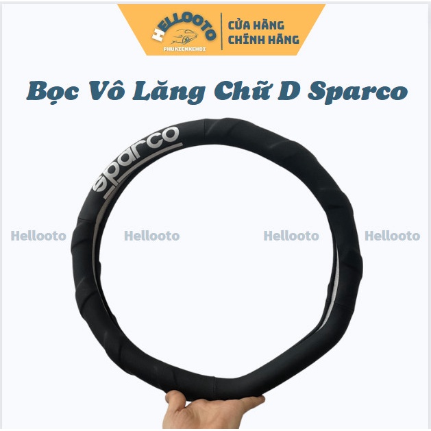 Bọc Vô Lăng, Bọc Tay Lái Sparco Chữ D Cho Xe Kia Seltos, XL7, Almera...Chất liệu da dày dặn, ôm vô lăng,bám tay cầm