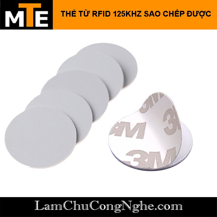 Thẻ từ RFID 125khz 25mm Sao chép được thẻ từ ra vào, thẻ thang máy có tần số 125Khz