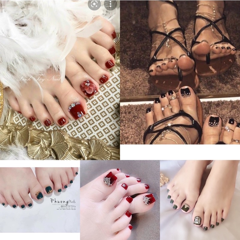 Bộ 24 móng chân giả kèm keo
