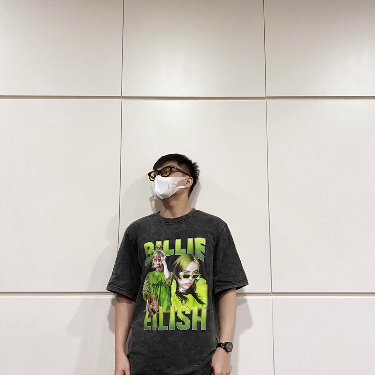 Áo thun wash tay lỡ BILLIE EILISH áo phông form rộng nam nữ unisex