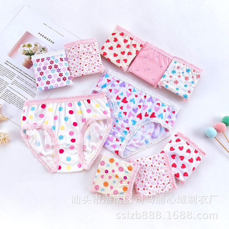 Quần lót bé Combo 12 quần chíp tam giác bé gái (2-12T )100% cotton co giãn tốt mềm mịn, thoải mái nhiều màu sắc–QLB3