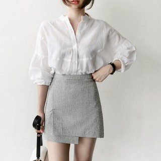 Áo Sơ Mi Nữ Cổ Trụ Tay Bồng