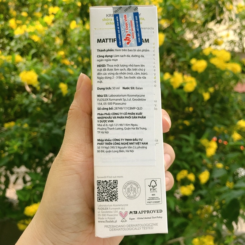 Kem kiểm soát dầu và điều tiết nhờn Floslek Anti Acne Mattifying Cream 50ml