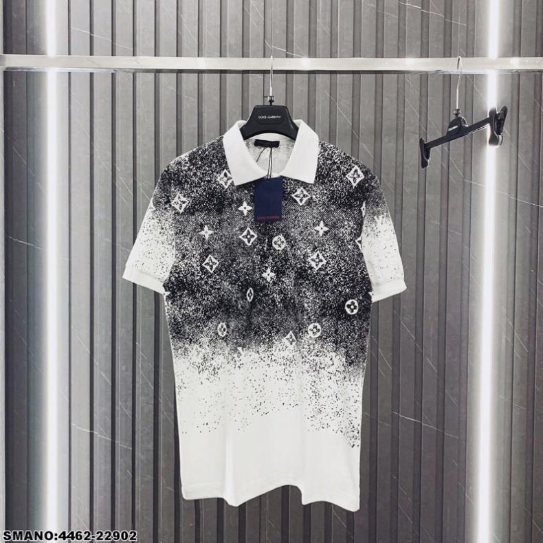 Áo Polo Nam LV Hình In Loang Cao Cấp - Áo Phông LV Cổ Bẻ Cho Nam
