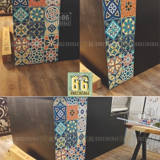 Decal gạch bông dán quầy bar đẹp nhất