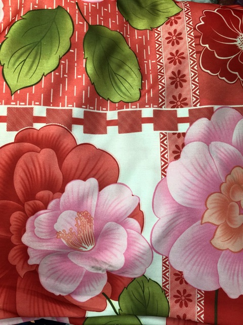 Vải thun hoa nổi 3D may màn may drap giường