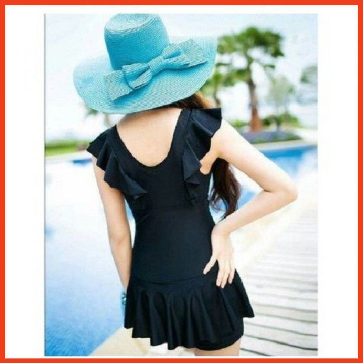 Bikini Áo Tắm Đồ Bơi Nữ 1 Mảnh Bèo Tay Dáng Váy Kín Đáo (Có Quần Bên Trong Váy) Đồ Tắm Một Mảnh Thời Trang | BigBuy360 - bigbuy360.vn