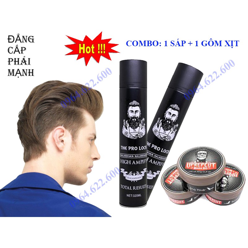 Combo Wax Giữ Nếp&Gôm Giữ Nếp Tóc cho Phái Mạnh. Giá Hấp Dẫn! MS 110