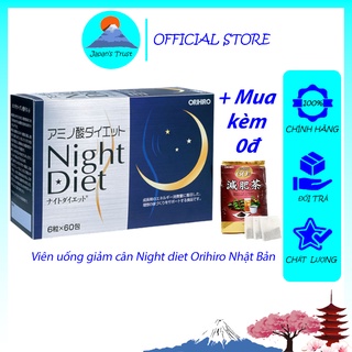 Viên uống giảm cân Night Diet Orihiro hộp 60 gói của Nhật Bản Hàng chính hãng Orihiro