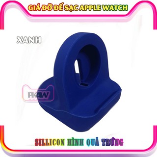 Giá đỡ đế sạc cho đồng hồ thông minh Apple Watch 7/6/5/4/3/2/1 silicon hình quả trứng - Xanh dương