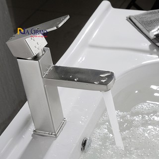 Vòi rửa mặt lavabo nóng lạnh inox 304 n3001 na.grand và 2 dây nóng lạnh hàng loại 1 bao xài hàng đổi mới 1 năm la vuông