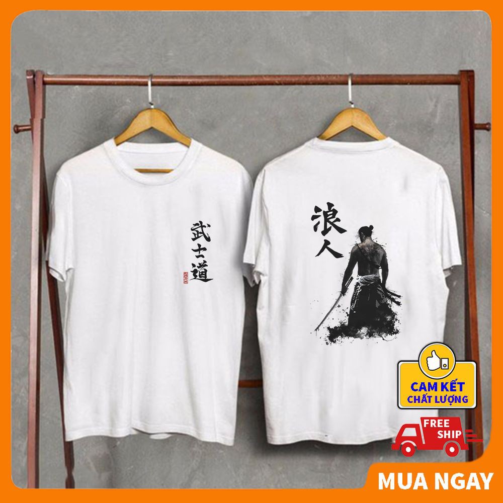 ÁO thun nam nữ fom rộng Unisex in hình SAMURAI, vải thun mềm mịn co dãn thỏa mái thấm hút mồ hôi KINGSPORT