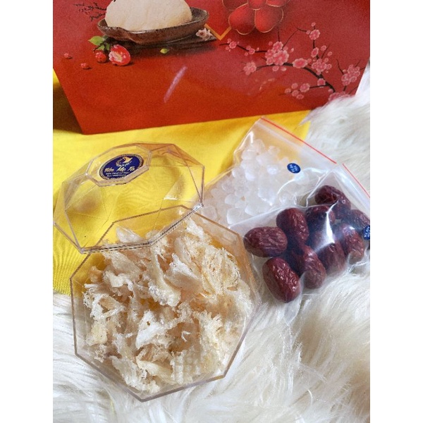 Chân tổ yến thô nguyên chất nở nhiều, dai ngon tặng Táo đỏ, Đường phèn, hạt chia