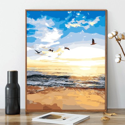 [Order-Sẵn tranh 10,12 khung 2.5cm, 7,14 khung 1.6cm]Tranh sơn dầu số hóa tự tô màu hình phong cảnh | BigBuy360 - bigbuy360.vn