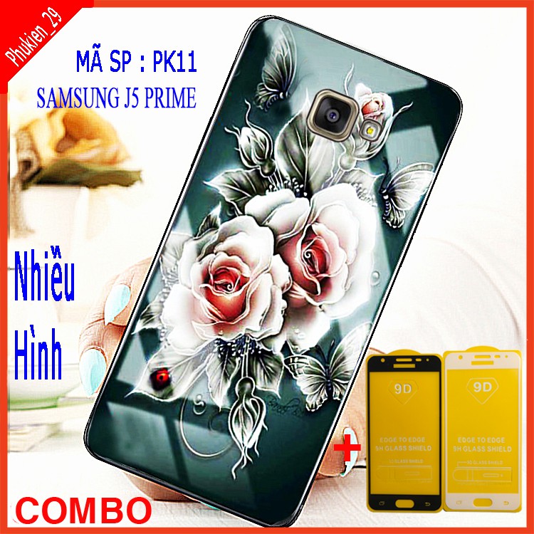 COMBO ỐP LƯNG SAMSUNG J5 PRIME (ốp kính thế hệ mới sang trọng + tặng kính cường lực 9D full màn hình)