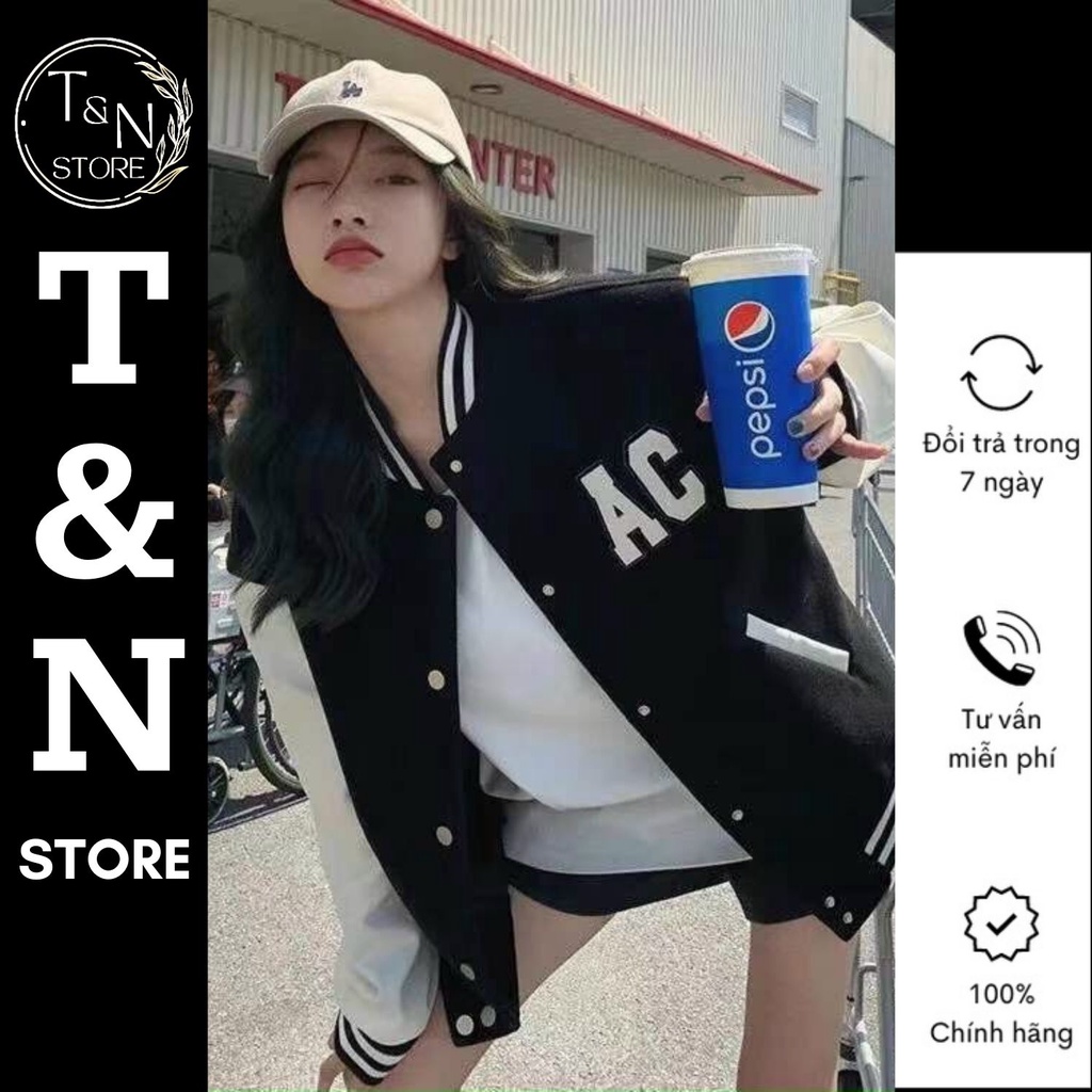 Áo khoác gió bomber nữ nam AC thời trang, chất gió 2 lớp chất phát ngất 202X T&N Store AK107