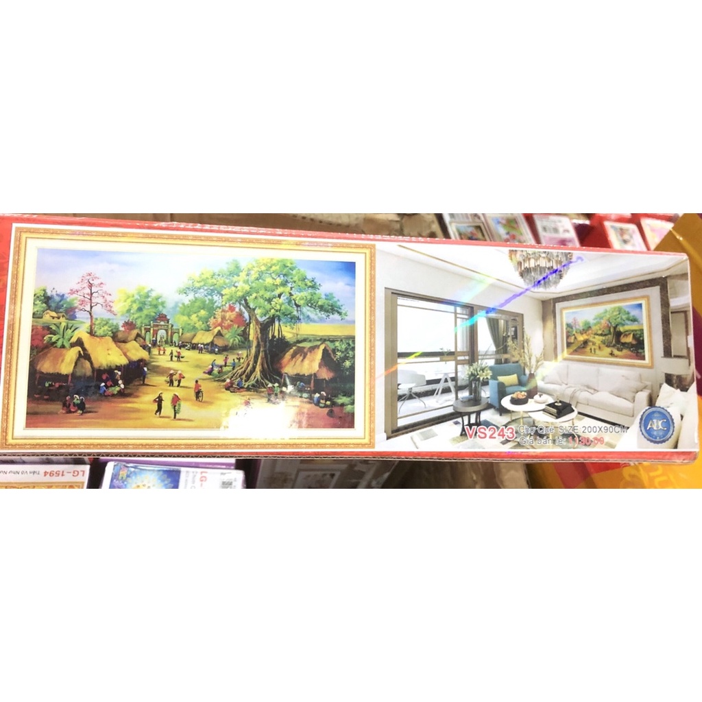 Tranh Đính Đá Phong Cảnh Chợ Quê- Làng Quê Vs241,Vs242,Vs243,Lv3505,Lv3506
