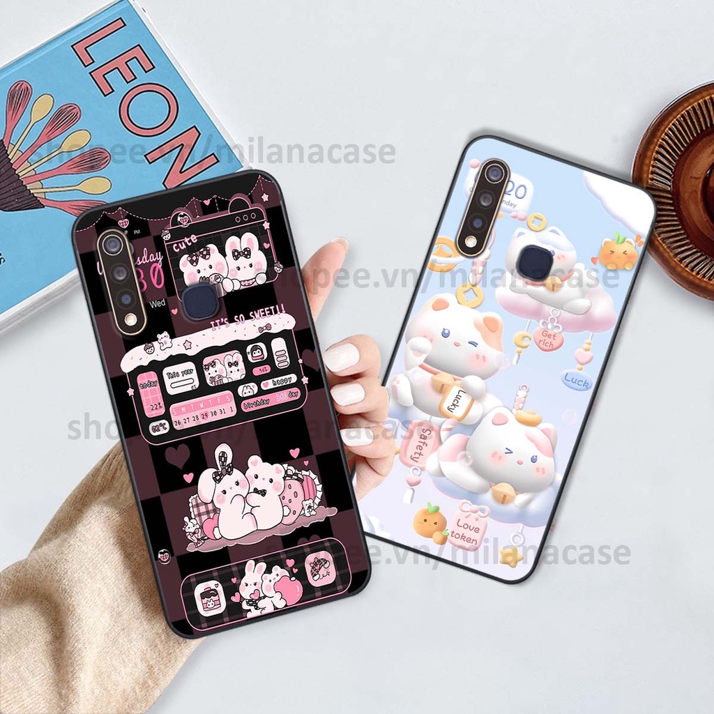 Ốp Vivo Y19 / U3 hình đồng hồ icon gấu mèo cute cực dễ thương ngộ nghĩnh