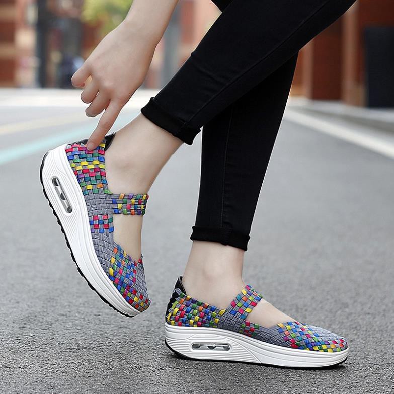 Giày YOZOH dạng dệt đế cao sành điệu cho nữ size 35-44 -h91 | BigBuy360 - bigbuy360.vn