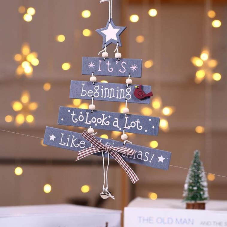 Bảng gỗ Noel trang trí gia đình trang trí cửa hàng