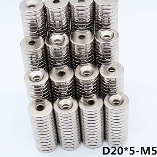 Nam Châm 20x5 M5 Lỗ tròn 5mm bắn vít cửa