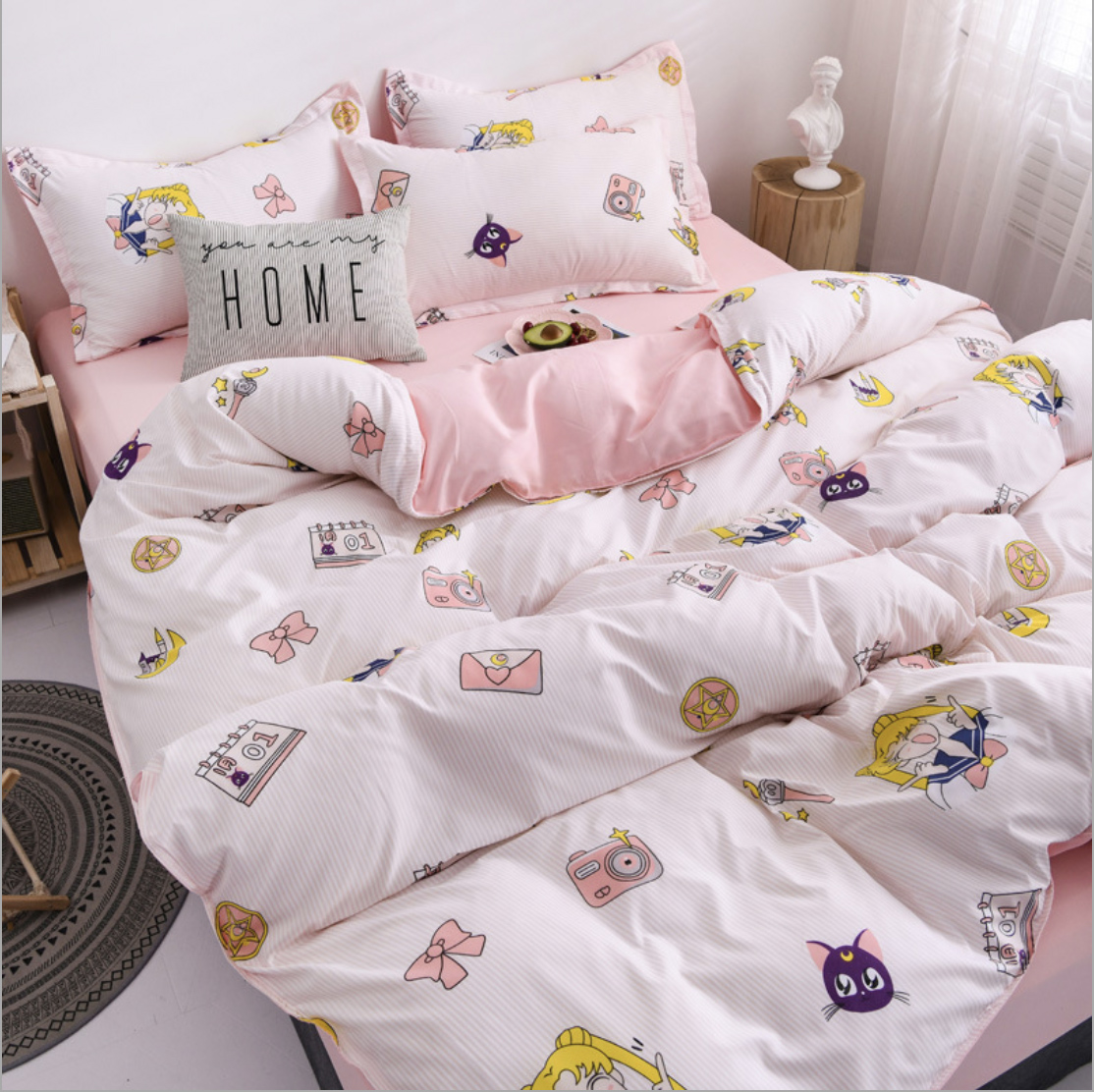 Ga trải giường Bộ đồ giường dày ba mảnh bốn mảnh khăn trải giường cotton chăn bông vỏ gối vỏ gối 1m2/ 1m5/ 1m8/ 2m