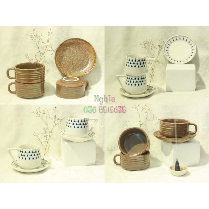 Bộ Tách Cafe Gốm Sứ (cốc và đĩa)