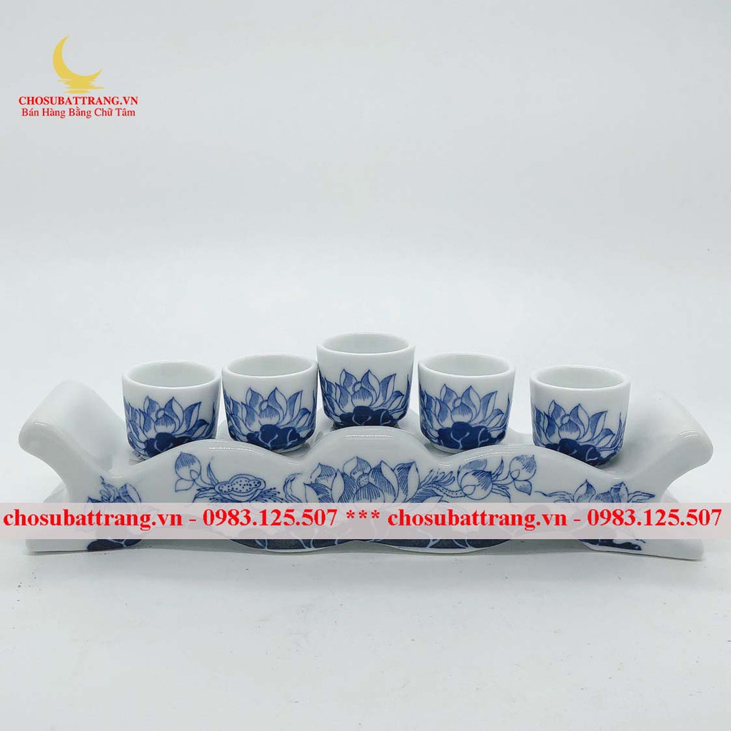 Kỷ chén sen xanh lam