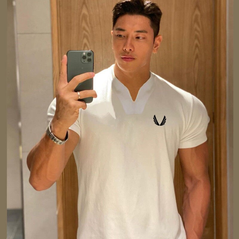 Áo thun cotton thoáng khí in họa tiết thời trang đơn giản mùa hè mới cho nam