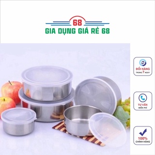 Bộ 5 bát inox cao cấp Kèm nắp đậy bảo quản, đựng đồ ăn tiện lợi