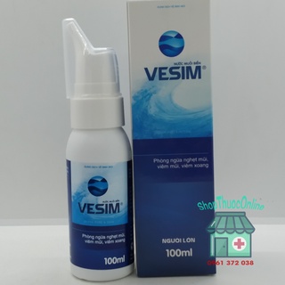 Xịt muối biển vệ sinh mũi Vesim cho người lớn lọ 1000ml