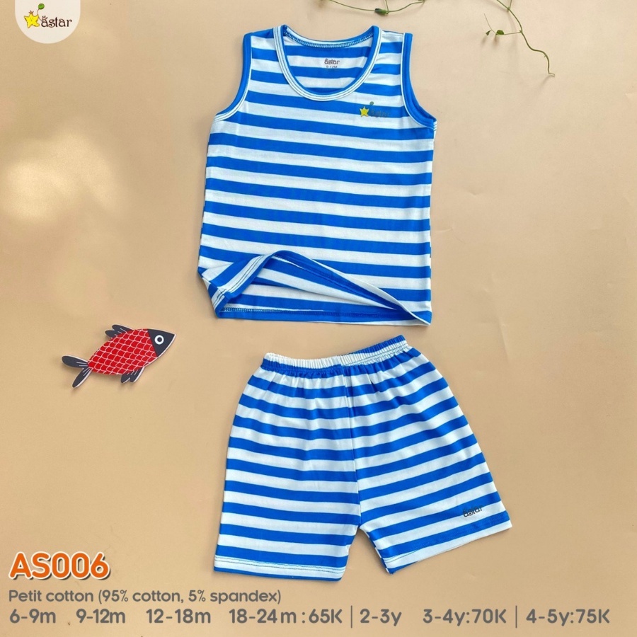 Bộ ba lỗ Astar PETIT COTTON cho bé 5-12kg