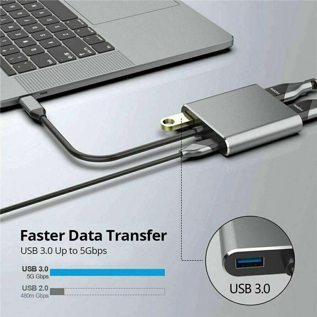 MYRONGVN Đế Sạc Điện Thoại Cổng USB C Hub 4K 60Hz