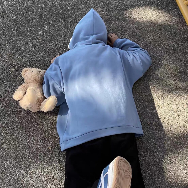 Áo hoodie tay dài in hình răng cá mập ngộ nghĩnh cho nam và nữ