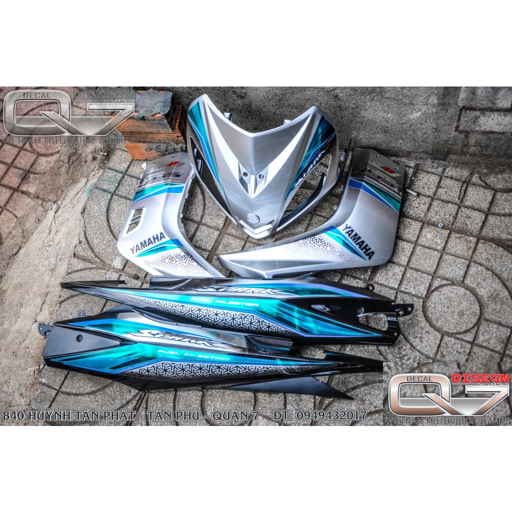 TEM RỜI EXCITER 2010 XANH BẠC ĐEN