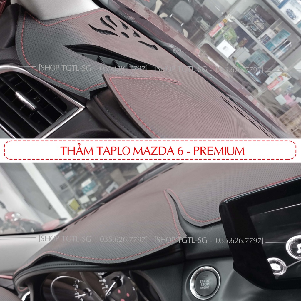 [Mazda6-Premium] Thảm bảo vệ Taplo oto loại da vân gỗ,da cacbon,da nỉ đen và nhung lông cừu dày 3 lớp