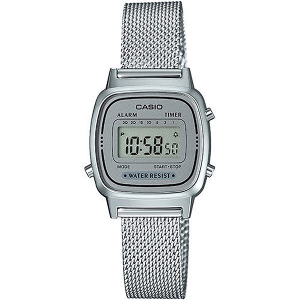 Đồng hồ nữ CASIO dây lưới Full Silver Bạc chính hãng