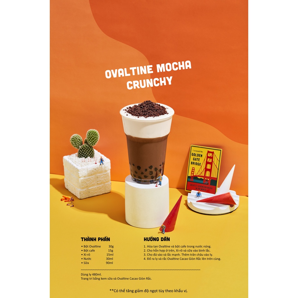 Ovaltine Cacao Giòn Rắc Crunchy Pop Hộp 15 gói x 8g